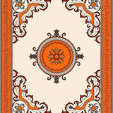 Intricate Medallion Panel with Interlocking Trellis and Classic Scrollwork(Orange)