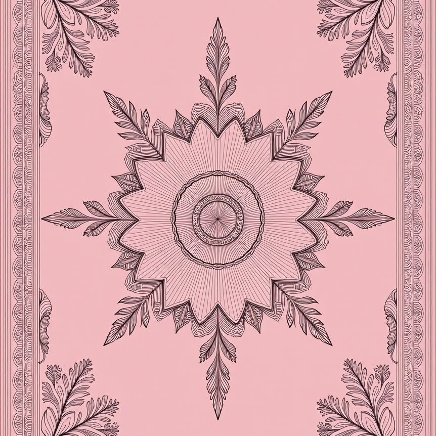 Boho Medallion Floral Vintage Inspired Decoration (Pink) - ODIKA