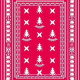 Classic Scandinavian Ornament Featuring Interlocking Festive Icons(Red)