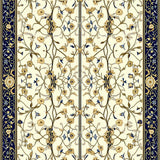 Art Nouveau Blue Beige Area for(Ivory)