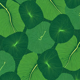 Jungle Canopy Leaves Cascade with Tropical Botanical Artwork(Green)