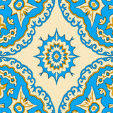 Elegant Floral Medallion Tapestry With Vintage Artistic Swirl Design (Blue)