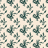 Botanical Damask Design with Faded Elegance Motifs (Beige) - ODIKA