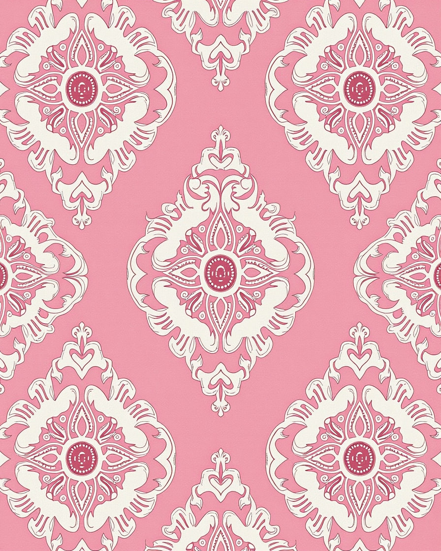 Faded Lattice with Rustic Distressed Accents (Pink) - ODIKA