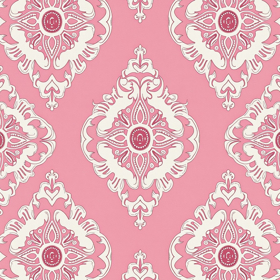 Faded Lattice with Rustic Distressed Accents (Pink) - ODIKA