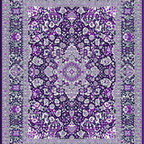 Elegant Floral Area with Purple and Silver Design(Purple)