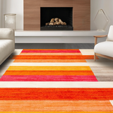 Ultra Soft Area Rug, Non Slip, Stain Resistant, Washable Area Rugs for Living Room, Bedroom, Charming Abstract Soft Touch Visuals(Orange)