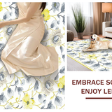 Ultra Soft Area Rug, Non Slip, Stain Resistant, Washable Area Rugs for Living Room, Bedroom, Elegant Subtle Flower Design(Yellow)