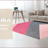 Ultra Soft Area Rug, Non Slip, Stain Resistant, Washable Area Rugs for Living Room, Bedroom, Modern Abstract Thin(Pink)