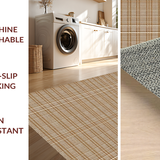 Ultra Soft Area Rug, Non Slip, Stain Resistant, Washable Area Rugs for Living Room, Bedroom, Elegant Transitional Checkerboard Design(Brown)