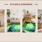 Ultra Soft Area Rug, Non Slip, Stain Resistant, Washable Area Rugs for Living Room, Bedroom, Charming Earthy Pastel Whirlwind Style(Green)