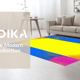 Ultra Soft Area Rug, Non Slip, Stain Resistant, Washable Area Rugs for Living Room, Bedroom, Dynamic Ombre Geometric Composition(Yellow)