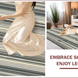 Ultra Soft Area Rug, Non Slip, Stain Resistant, Washable Area Rugs for Living Room, Bedroom, Elegant Black and Ivory Contrast(Beige)