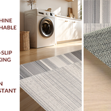 Ultra Soft Area Rug, Non Slip, Stain Resistant, Washable Area Rugs for Living Room, Bedroom, Striking Geometric Earth Tones(Gray)