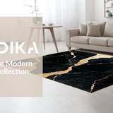 Ultra Soft Area Rug, Non Slip, Stain Resistant, Washable Area Rugs for Living Room, Bedroom, Bold Artistic Black White Contrast(Black)