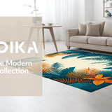 Ultra Soft Area Rug, Non Slip, Stain Resistant, Washable Area Rugs for Living Room, Bedroom, Whimsical Botanical Trellis Style(Orange)