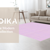 Ultra Soft Area Rug, Non Slip, Stain Resistant, Washable Area Rugs for Living Room, Bedroom, Elegant Lavender Diamond Motif(Purple)