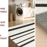 Ultra Soft Area Rug, Non Slip, Stain Resistant, Washable Area Rugs for Living Room, Bedroom, Vibrant Minimalist Lattice Pattern(Beige)