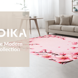 Ultra Soft Area Rug, Non Slip, Stain Resistant, Washable Area Rugs for Living Room, Bedroom, Delicate Cherry Petal Motif(Pink)