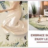 Ultra Soft Area Rug, Non Slip, Stain Resistant, Washable Area Rugs for Living Room, Bedroom, Soft Earthy Floral Elegance(Beige)