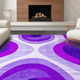 Ultra Soft Area Rug, Non Slip, Stain Resistant, Washable Area Rugs for Living Room, Bedroom, Soft Pastel Dreamy Spiral Theme(Purple)