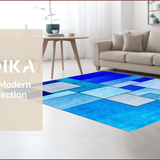 Ultra Soft Area Rug, Non Slip, Stain Resistant, Washable Area Rugs for Living Room, Bedroom, Contemporary Abstract Boxes(Gray)