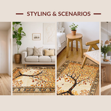 Ultra Soft Area Rug, Non Slip, Stain Resistant, Washable Area Rugs for Living Room, Bedroom, Rustic Warm Color Palette(Gold)