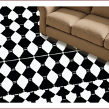 Ultra Soft Area Rug, Non Slip, Stain Resistant, Washable Area Rugs for Living Room, Bedroom, Modern Black Geometric Hallway Runner Non-Skid(Black)