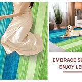 Ultra Soft Area Rug, Non Slip, Stain Resistant, Washable Area Rugs for Living Room, Bedroom, Rustic Minimalist Line Art(Green)