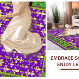 Ultra Soft Area Rug, Non Slip, Stain Resistant, Washable Area Rugs for Living Room, Bedroom, Festive Fleur de Lis Emblem(Purple)