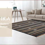 Ultra Soft Area Rug, Non Slip, Stain Resistant, Washable Area Rugs for Living Room, Bedroom, Minimalist Black and White Stripes(Black)