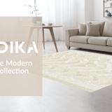 Ultra Soft Area Rug, Non Slip, Stain Resistant, Washable Area Rugs for Living Room, Bedroom, Rustic Textured Diamond Pattern(Beige)