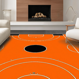 Ultra Soft Area Rug, Non Slip, Stain Resistant, Washable Area Rugs for Living Room, Bedroom, Energetic Orange and Black Design(Orange)