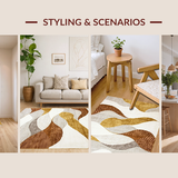 Ultra Soft Area Rug, Non Slip, Stain Resistant, Washable Area Rugs for Living Room, Bedroom, Luxurious Muted Color Composition(Gold)