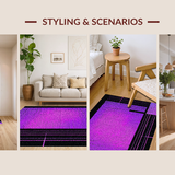 Ultra Soft Area Rug, Non Slip, Stain Resistant, Washable Area Rugs for Living Room, Bedroom, Chic Geometric Gaming Art(Purple)
