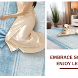 Ultra Soft Area Rug, Non Slip, Stain Resistant, Washable Area Rugs for Living Room, Bedroom, Charming Ribbon Tie Accent Rug With Dainty Coquette Design For Stylish Decor(Blue)