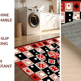 Ultra Soft Area Rug, Non Slip, Stain Resistant, Washable Area Rugs for Living Room, Bedroom, Eclectic Retro Dice Aesthetic(Red)