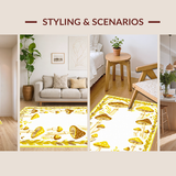 Ultra Soft Area Rug, Non Slip, Stain Resistant, Washable Area Rugs for Living Room, Bedroom, Trendy Cozy Woodland Pattern(Gold)