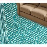 Ultra Soft Area Rug, Non Slip, Stain Resistant, Washable Area Rugs for Living Room, Bedroom, Vibrant Abstract Tiled Arrangement(Blue)