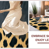 Ultra Soft Area Rug, Non Slip, Stain Resistant, Washable Area Rugs for Living Room, Bedroom, Sleek Contemporary Cheetah Aesthetic(Gray)