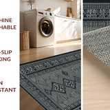 Ultra Soft Area Rug, Non Slip, Stain Resistant, Washable Area Rugs for Living Room, Bedroom, Sophisticated Heathered Patterned Elegance(Gray)