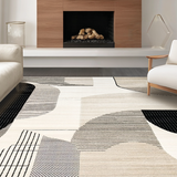 Contemporary Cream and Black Motif(Beige)