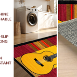 Ultra Soft Area Rug, Non Slip, Stain Resistant, Washable Area Rugs for Living Room, Bedroom, Creative Vintage Melody Inspired Look(Yellow)