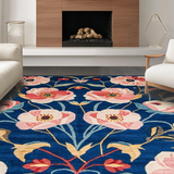 Ultra Soft Area Rug, Non Slip, Stain Resistant, Washable Area Rugs for Living Room, Bedroom, Vibrant Rustic Diamond Layout(Blue)