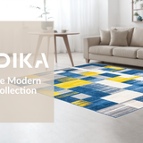 Ultra Soft Area Rug, Non Slip, Stain Resistant, Washable Area Rugs for Living Room, Bedroom, Expressive Multihued Artistic Texture(Blue)