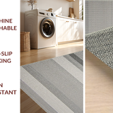 Ultra Soft Area Rug, Non Slip, Stain Resistant, Washable Area Rugs for Living Room, Bedroom, Elegant Taupe Herringbone Aesthetic(Gray)