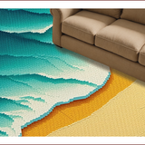 Ultra Soft Area Rug, Non Slip, Stain Resistant, Washable Area Rugs for Living Room, Bedroom, Funny Coir Door Mat for Beach House Decor(Blue)