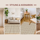 Ultra Soft Area Rug, Non Slip, Stain Resistant, Washable Area Rugs for Living Room, Bedroom, Warm Creamy Lattice Visual Appeal(Beige)