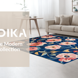 Ultra Soft Area Rug, Non Slip, Stain Resistant, Washable Area Rugs for Living Room, Bedroom, Vibrant Rustic Diamond Layout(Blue)
