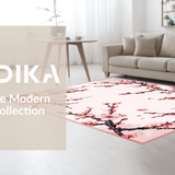 Ultra Soft Area Rug, Non Slip, Stain Resistant, Washable Area Rugs for Living Room, Bedroom, Romantic Branch Floral Elegance(Pink)